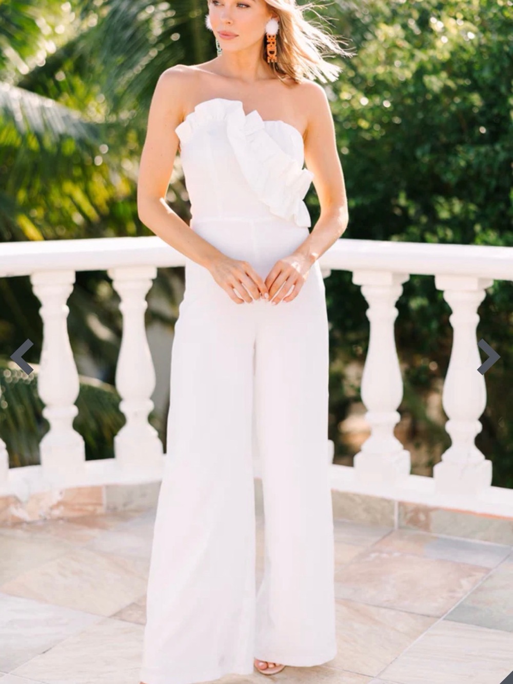 Bridal White One-Shoulder Ruffle Jumpsuit/Romper